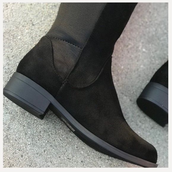 Soda Shoes Twisty Black Suede Over Knee Boot 7.5 - Picture 5 of 8